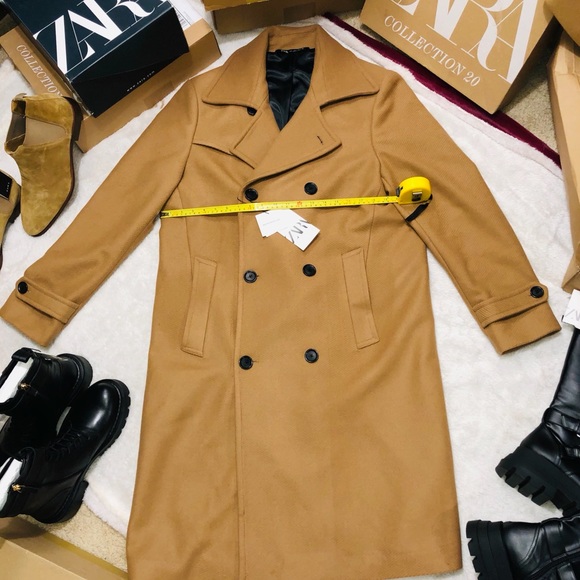 (SOLD OUT) ZARA MAN DOUBLE BREASTED COAT - LARGE - Picture 7 of 14